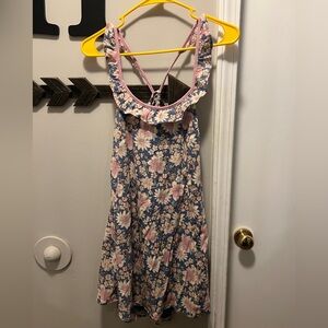 American Eagle Outfitters Blue and Pink Floral Dress